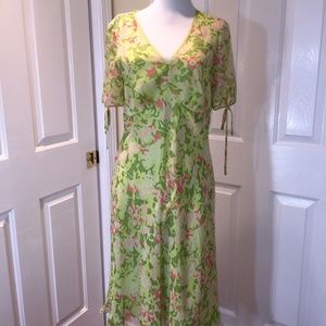 Sigrid Olsen Green Floral Dress